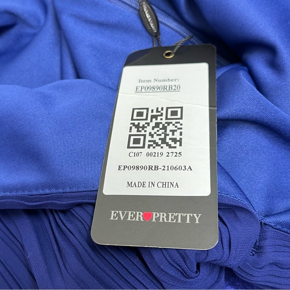 NWT Ever-Pretty Royal Movie Flutter Sleeve V-Neck Long Evening Dress Gown Sz 20 - Picture 8 of 11